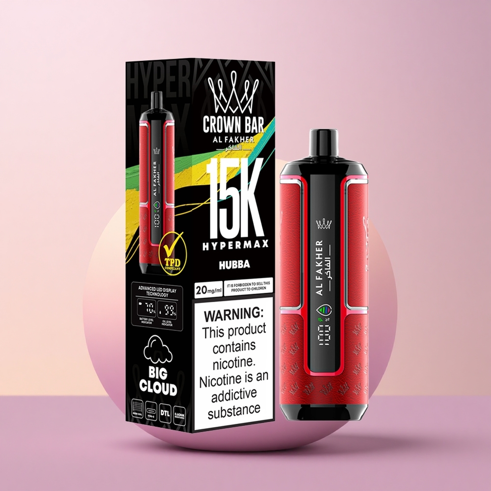 Al Fakher Crown Bar 15K Hypermax Hubba 22ml 600mAh Type-C