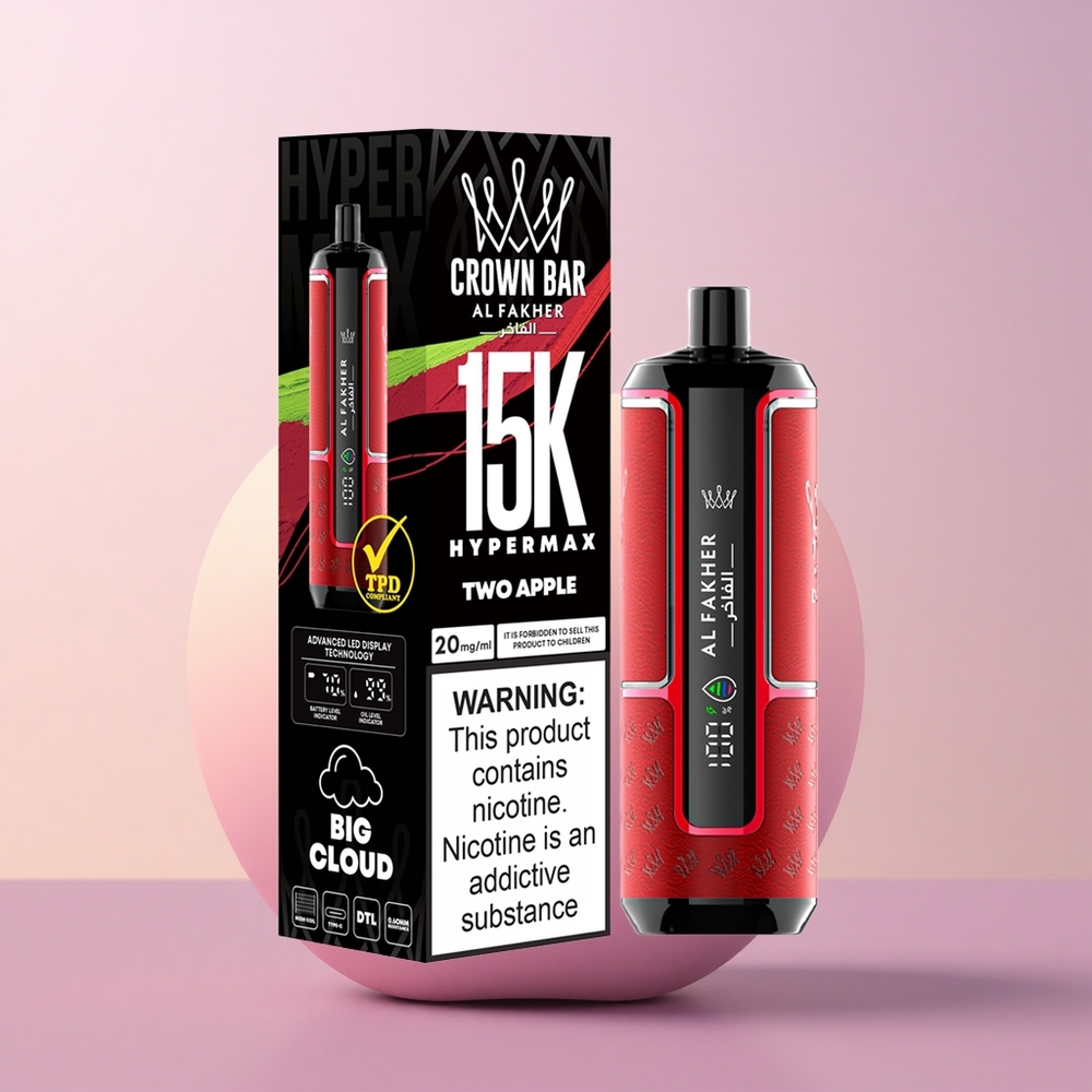 Al Fakher Crown Bar 15K Hypermax Kaks Õuna 22ml Type-C 600mAh