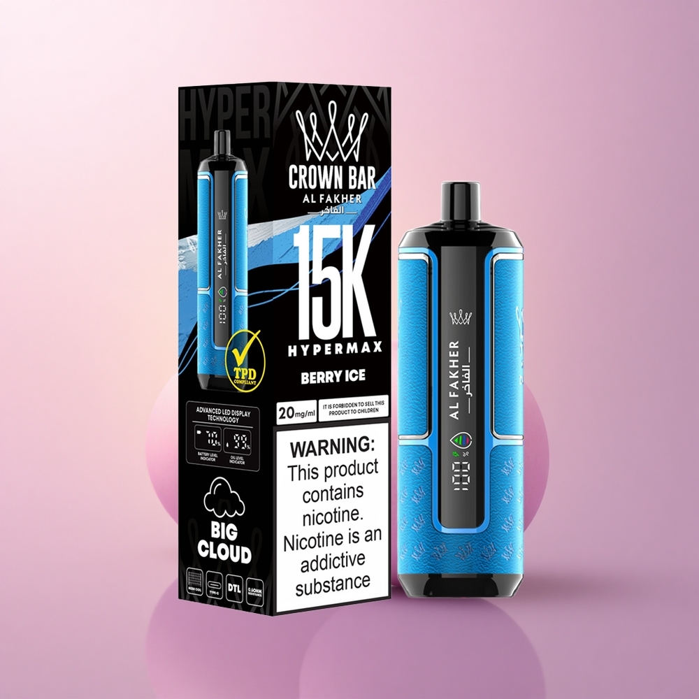 Al Fakher Crown Bar 15K Hypermax Marjajää 22ml 600mAh Type-C