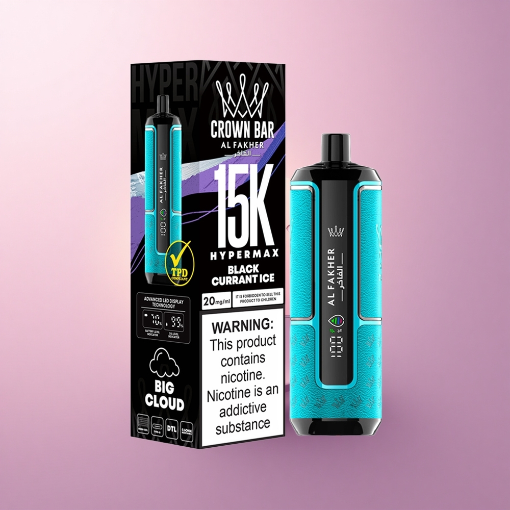 Al Fakher Crown Bar 15K Hypermax Mustikas-Jää 22ml 600mAh Type-C