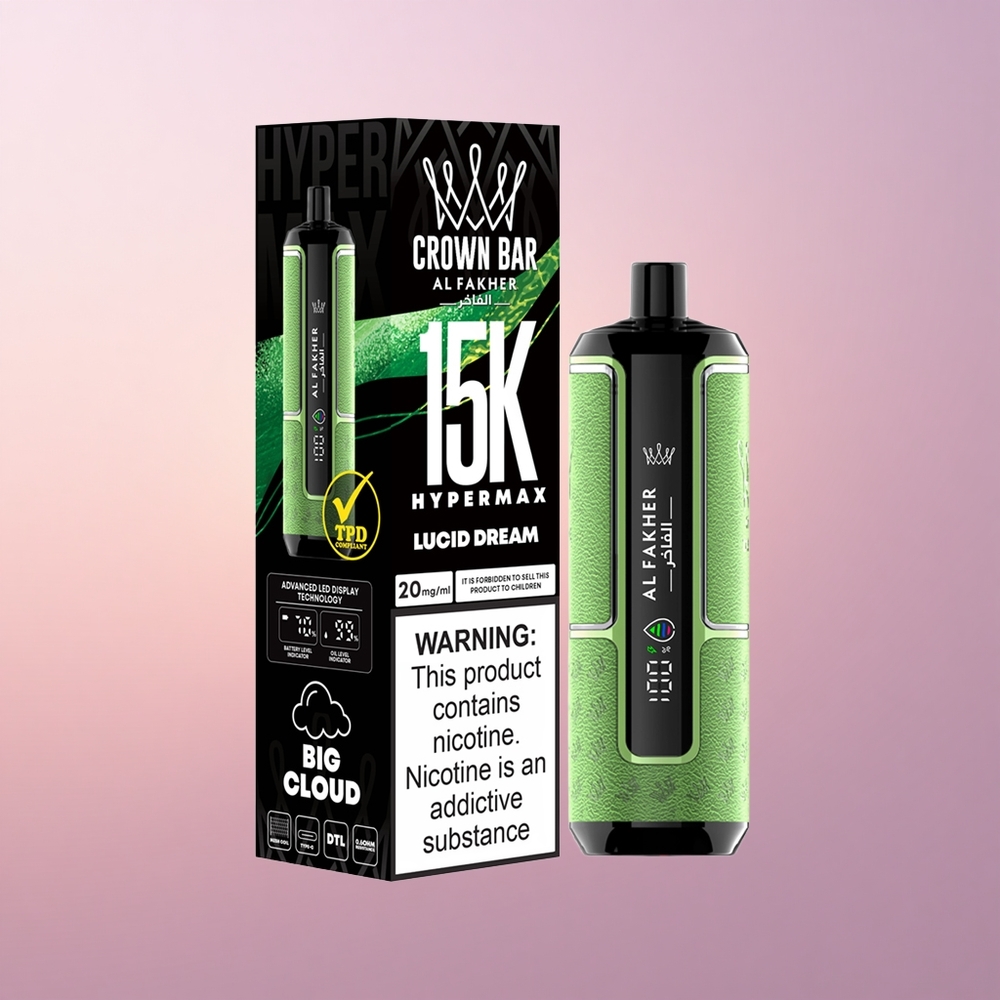 Al Fakher Crown Bar 15K Hypermax Selge Unenägu 22ml 600mAh Type-C