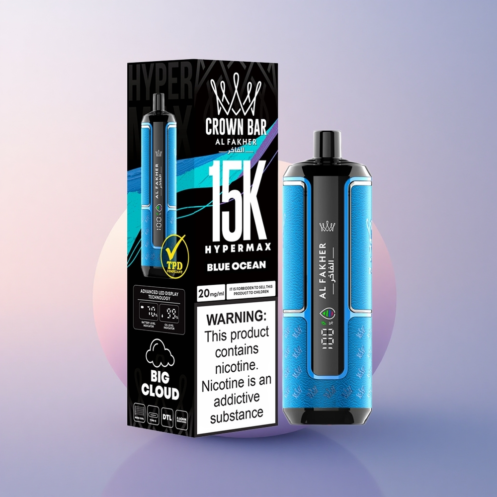 Al Fakher Crown Bar 15K Hypermax Sinine Ookean 22ml 600mAh Type-C