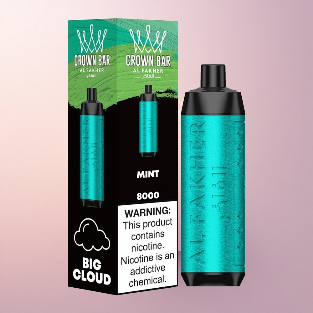 Al Fakher Crown Bar 8000 Crystal Mündi Kristallne Ühekordne Vape 18ml Tüüp-C Laadimine 600mAh
