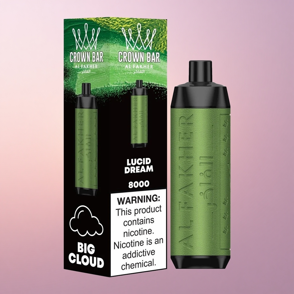 Al Fakher Crown Bar 8000 Crystal Selge Unenägu 600mah 18ml 06 ohm