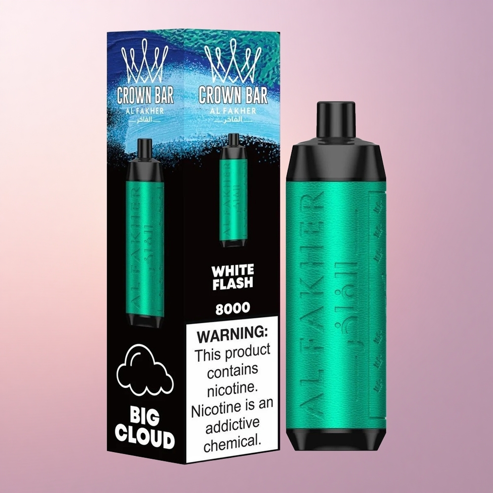 Al Fakher Crown Bar 8000 Crystal Valge Säde 600mah 18ml 5mg