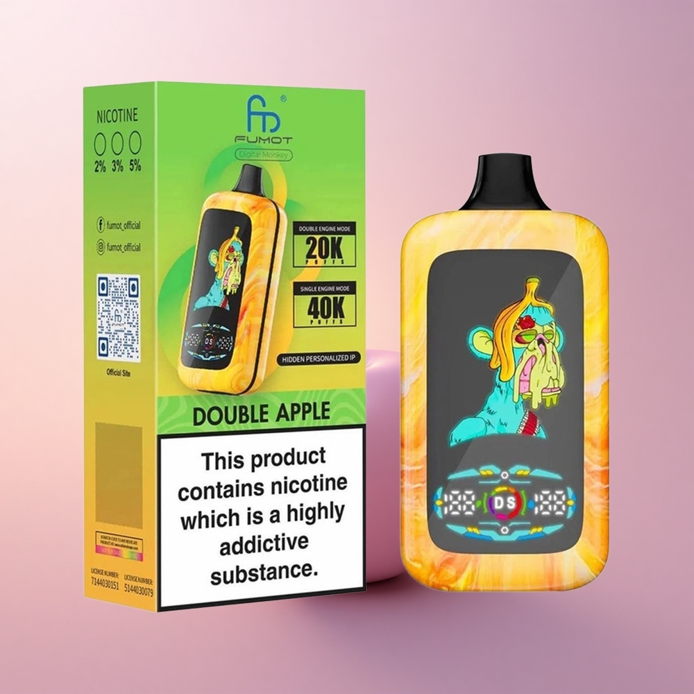 Fumot Digital Monkey 20000/40000 Puffs Kahekordne Õun Dual Mesh Coil Type-C