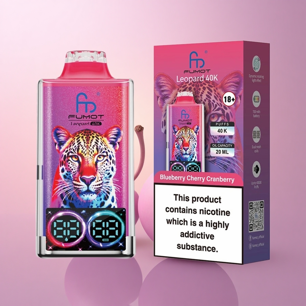Fumot Leopard 40K Puffs Mustikas Kirss Jõhvika 5 Nikotiini 700mAh Topelmõru