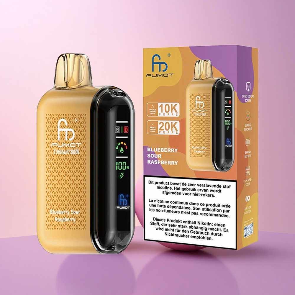 Fumot Tornado 20000 Puffs Mustikas-Hapukarva-Marja Dual Mesh Coil 20ml