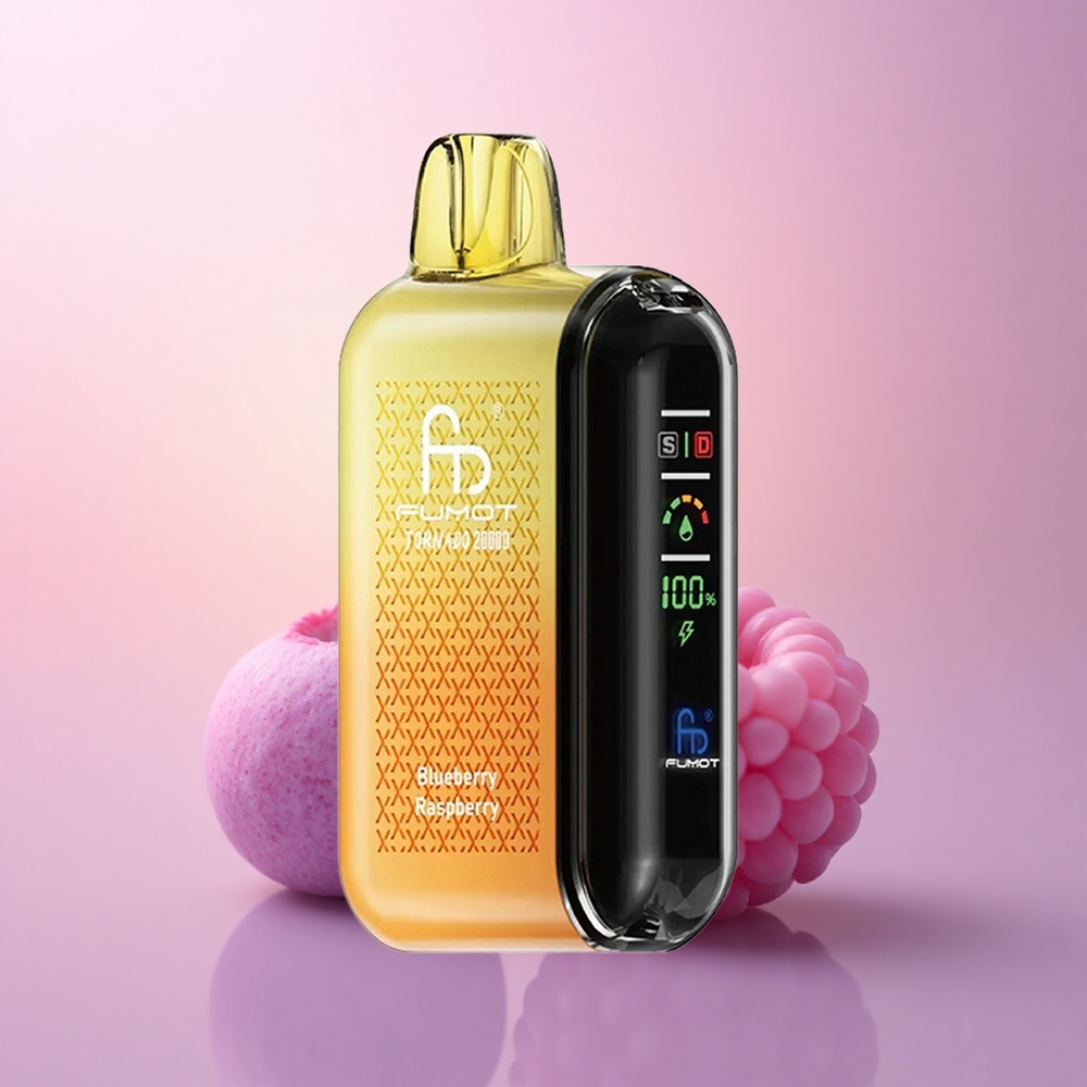 Fumot Tornado 20000 Puffs Mustikas Vaarikas Dual Mesh Coil Smart Display