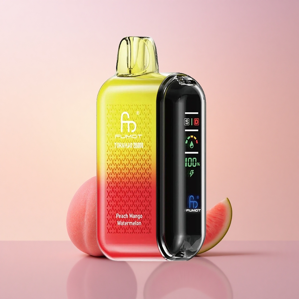 Fumot Tornado 20000 Puffs Virsi-Mango-Arbuus Dual Mesh Coil 20ml 850mAh