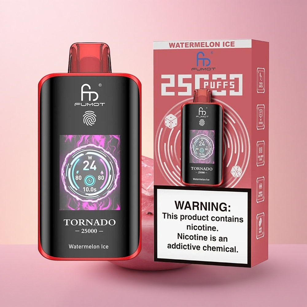 Fumot Tornado 25000 Puffs Arbuusijää HD Ekraan 700mAh