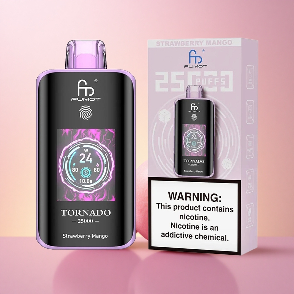 Fumot Tornado 25000 Puffs Maasika-Mango HD Ekraan 700mAh 20ml