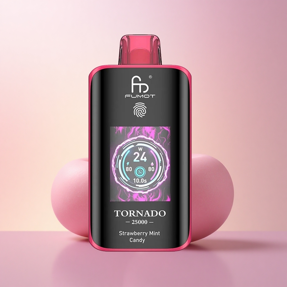 Fumot Tornado 25000 Puffs Maasika-Mündi Kompvek 700mAh Laetav Patarei 20ml E-vedelik