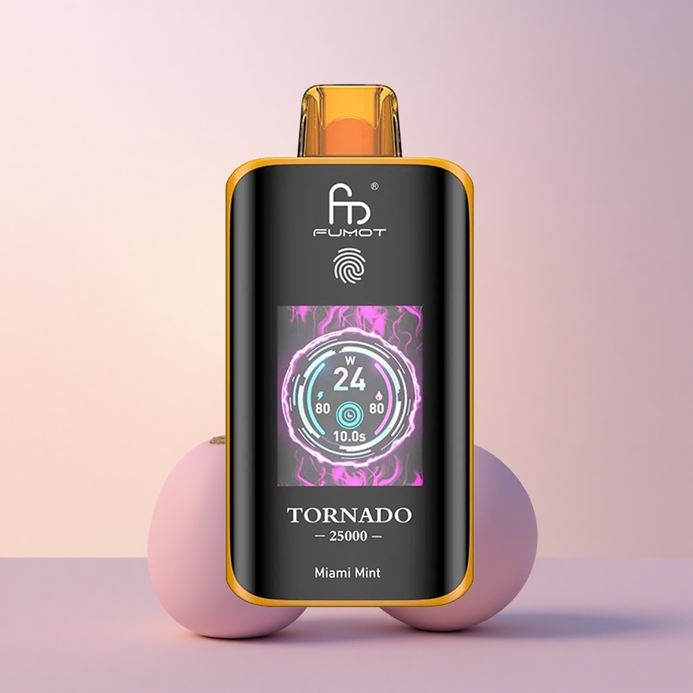 Fumot Tornado 25000 Puffs Miami Mint HD Ekraaniga 700mAh Akuga 20ml Vedelikuga