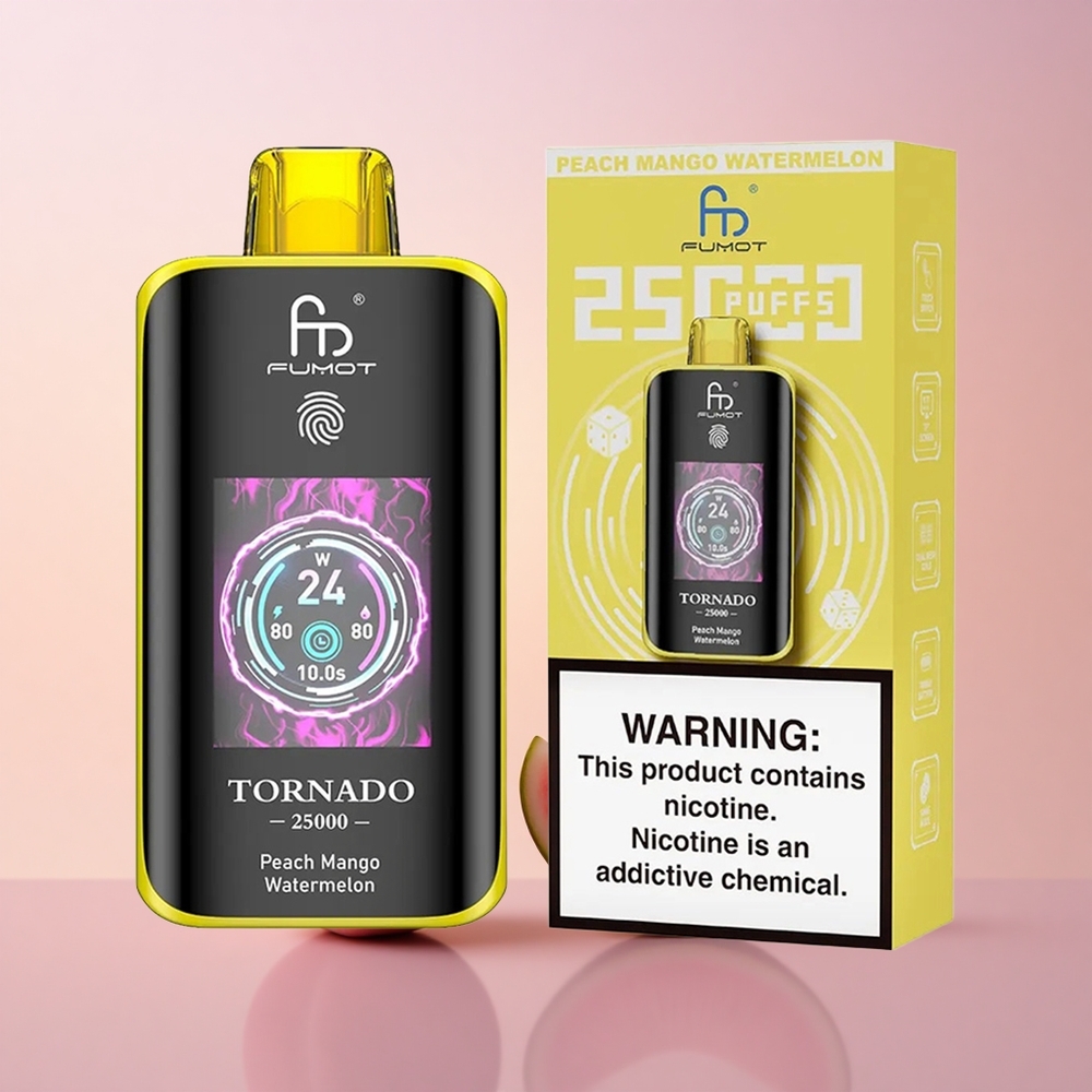 Fumot Tornado 25000 Puffs Virsi-Mango-Arbuusi Koos HD Ekraani ja 20ml E-vedelikuga
