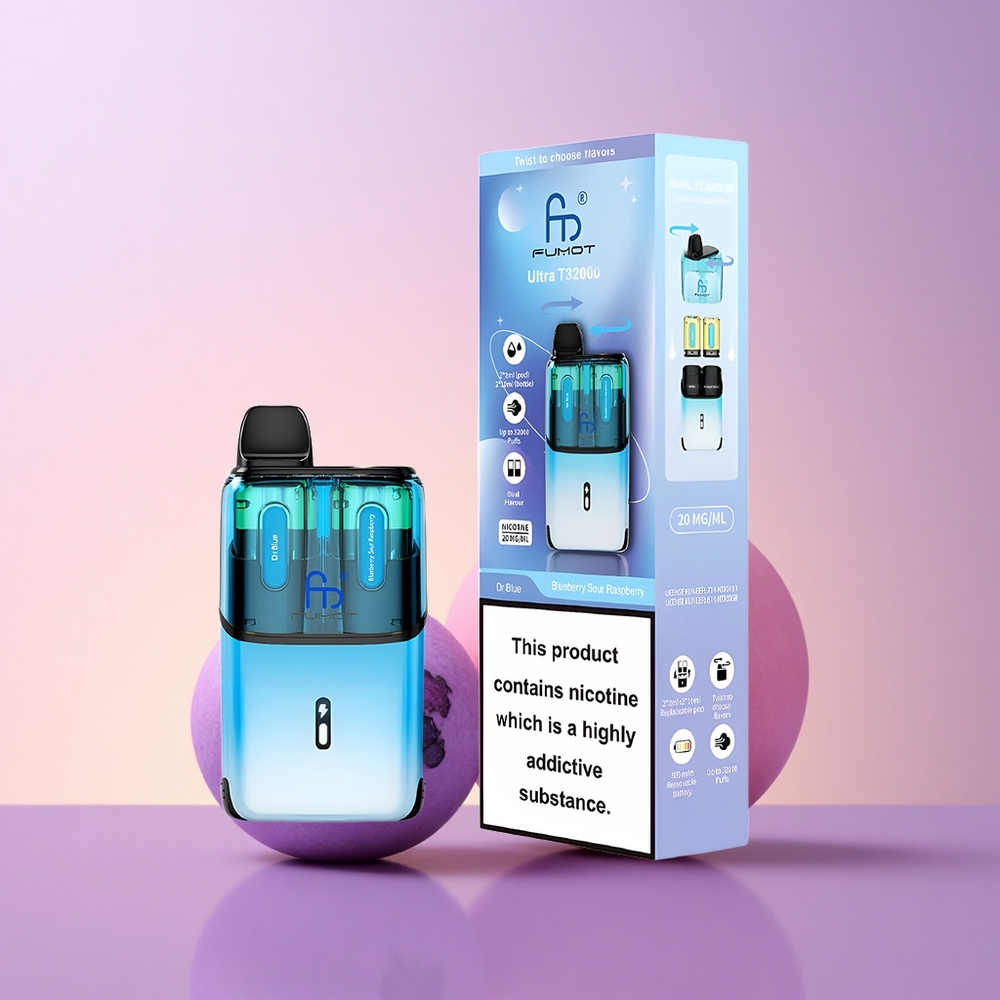 Fumot Ultra T32000 Puffs Dr Sinine - Mustikas-Hapukarva 800mAh Kiirlaadimine 24ml