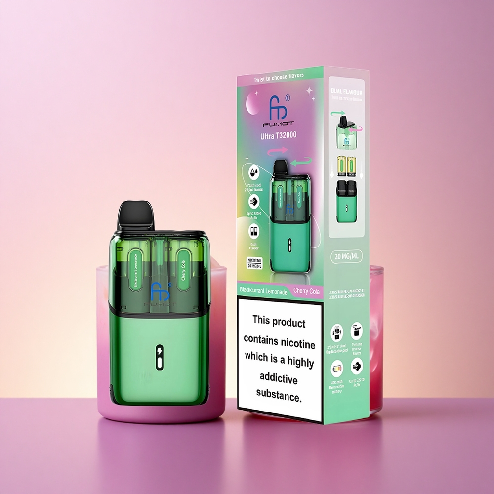 Fumot Ultra T32000 Puffs Must Toonikola - 800mAh Kiirlaadimine 24ml E-vedelik