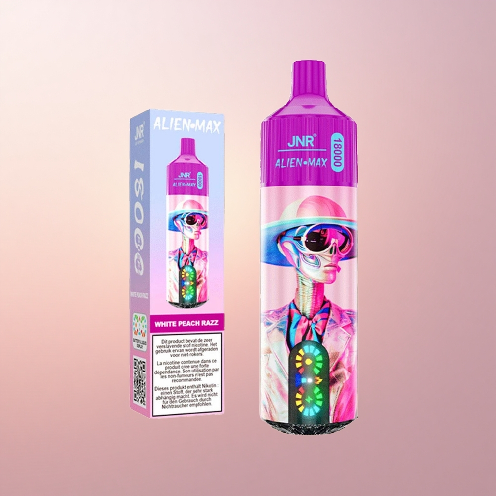 JNR Alien Max 18000 Valge Virsik-Malakka Kahekordse Südamikuga Kiirlaadimine