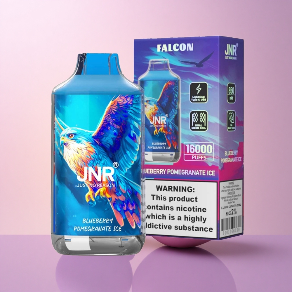 JNR Falcon 16000 Mustika Vaarikas Jää 16000 Puhangut 22ml Topeltvõrk