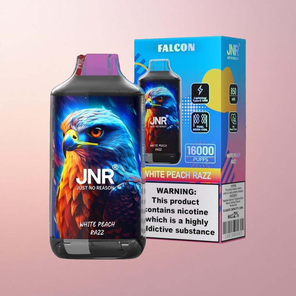 JNR Falcon 16000 Valge Virsiku-Razz Dual Mesh 22ml