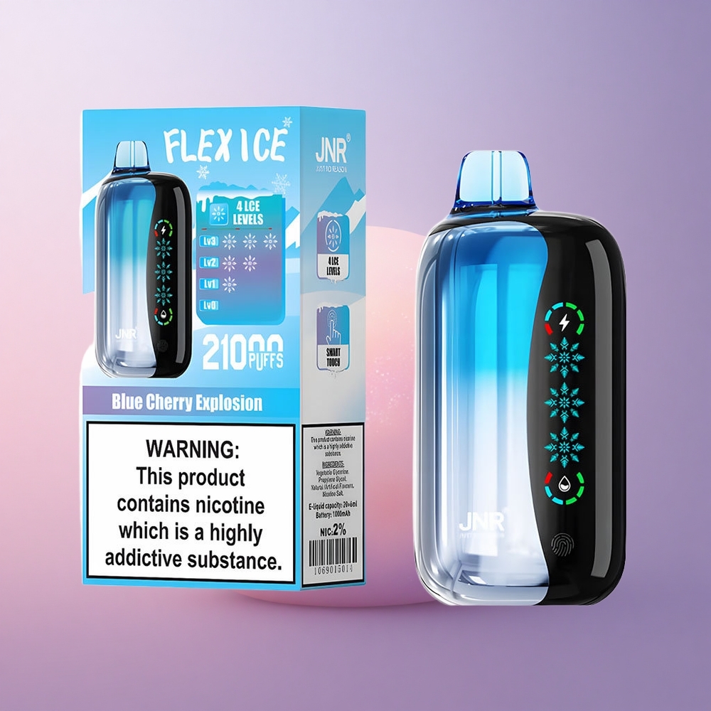 JNR Flex Ice 21000 Sinine Kirsi Plahvatus Jäätuv Reguleeritav Õhuvool 26ml