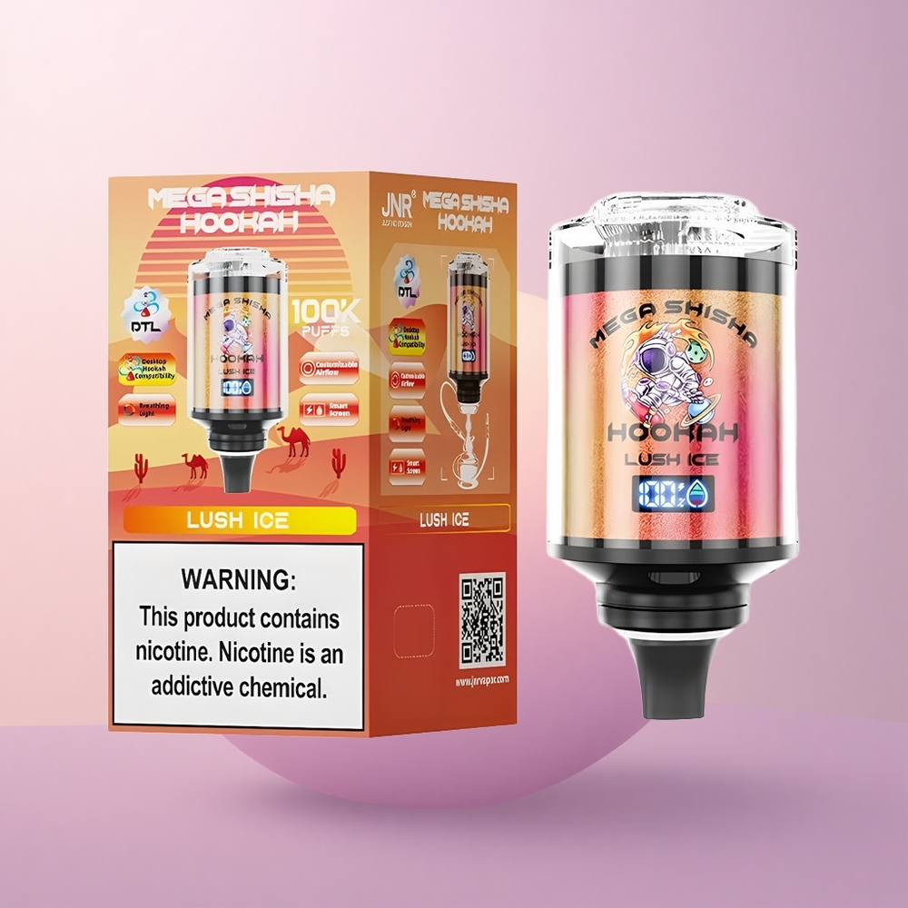 JNR Mega Shisha Hookah 100K Jäine Lumi 2200mAh Kiire Laadimine