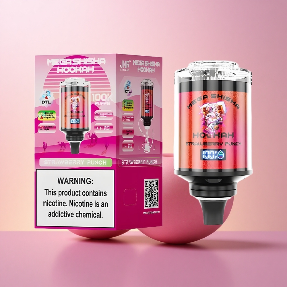 JNR Mega Shisha Hookah 100K Maasika Purustus 2200mAh Kiire Laadimine
