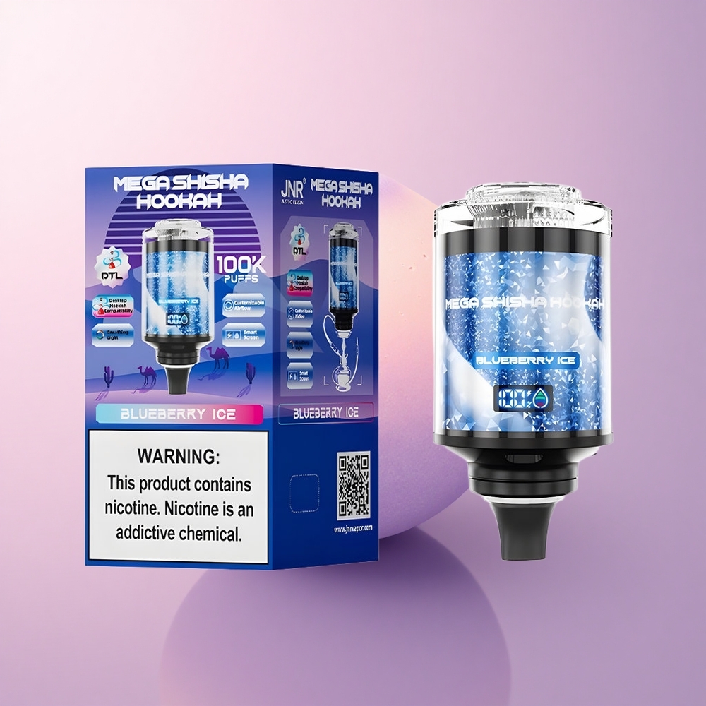 JNR Mega Shisha Hookah 100K Mustikajää 2200mAh Type-C