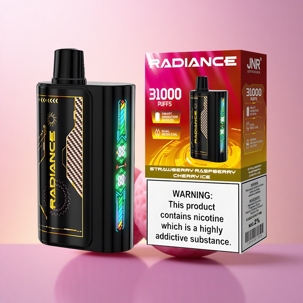 JNR Radiance 31000 Maasika Vaarikas Kirsijää 28ml Kahekordse Võrkkehaga 950 mAh