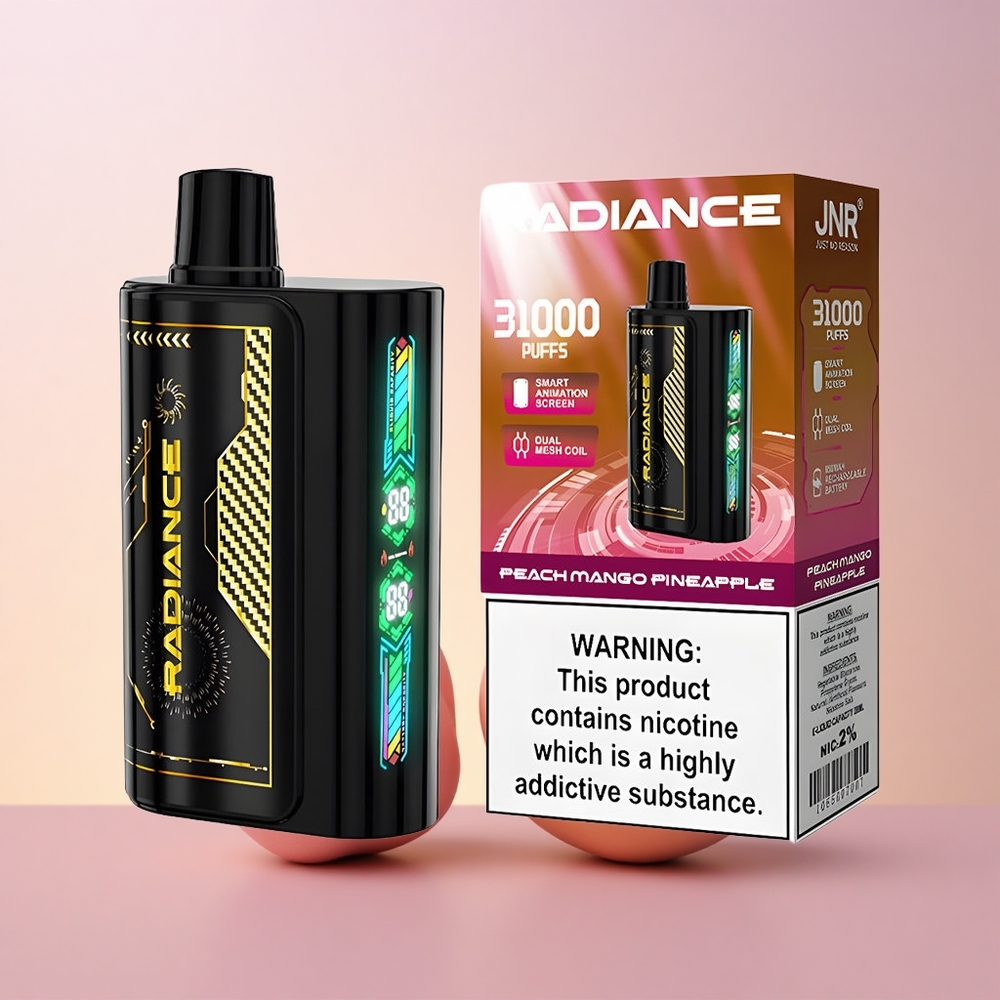 JNR Radiance 31000 Virsi-Mango-Ananassi Dual Mesh Coil 950 mAh Laadimisega