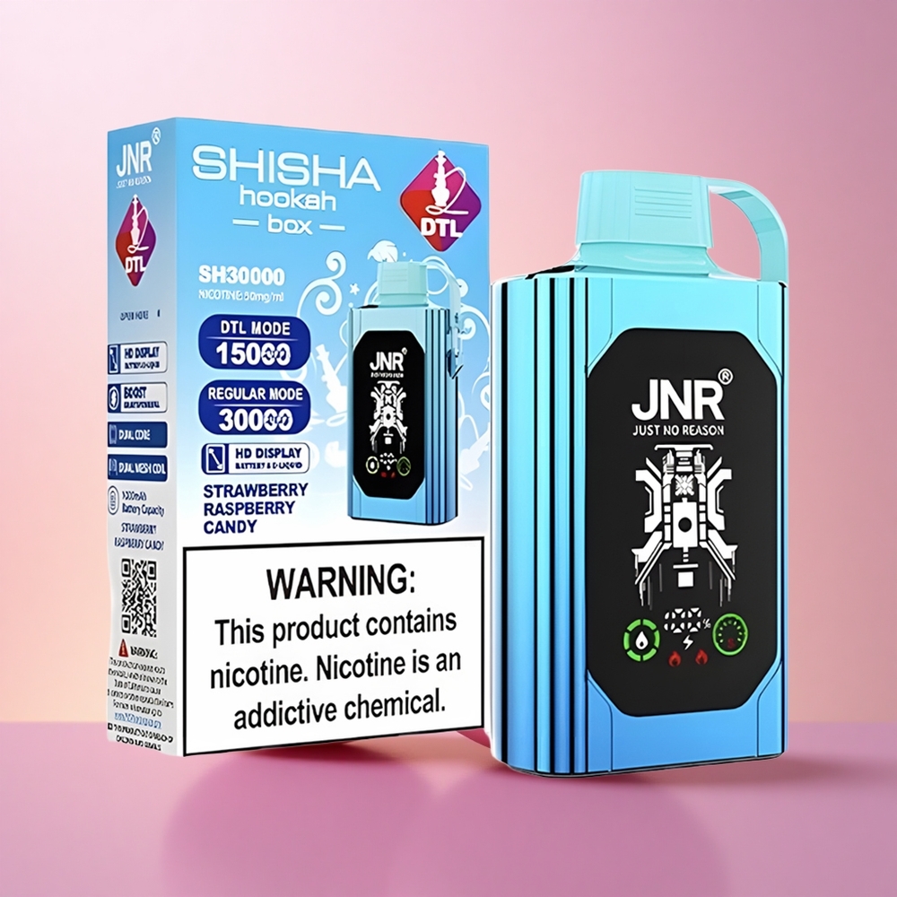 JNR Shisha Hookah Box 20500 Maasika-Vaarikakommid HD Ekraaniga 25ml Vedelikuga Kahekordse Võrguga Kiire Laadimine Type-C