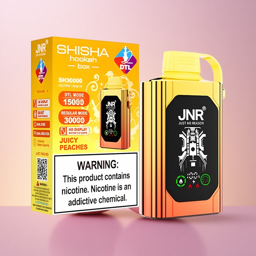 JNR Shisha Hookah Box 20500 Mahlas Virsikud HD Ekraaniga 25ml