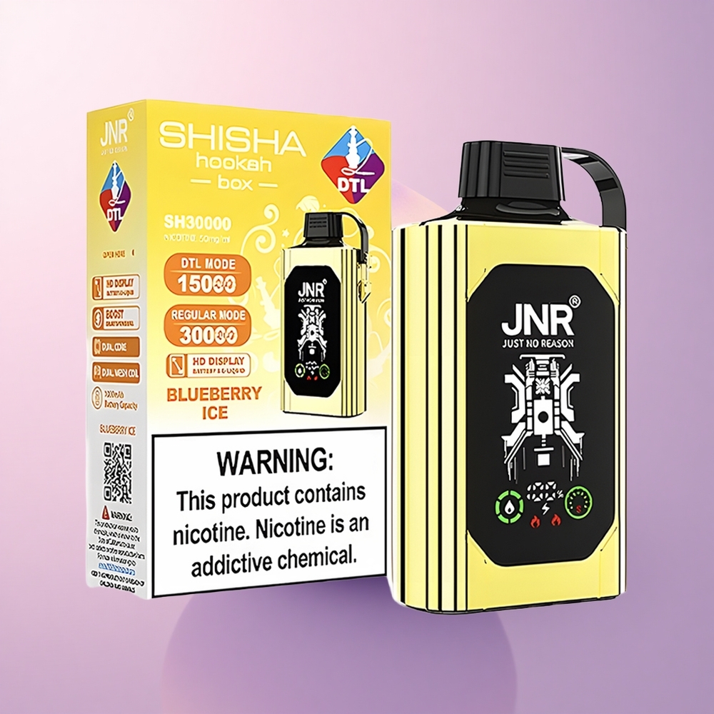 JNR Shisha Hookah Box 20500 Mustikas-Jää TwinMesh 25ml 1000mAh Type-C