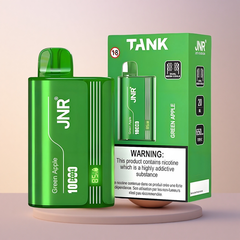 JNR Tank 10000 Roheline Õun-Virsik-Pirn 10000 Puhangut Type-C Kiirlaadimine 20ml Vedelik