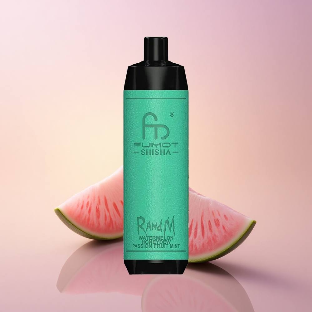 RandM Fumot Shisha 10000 Puffs Arbuusi Melon Kirg Punane Münt LED 18ml 06ohm