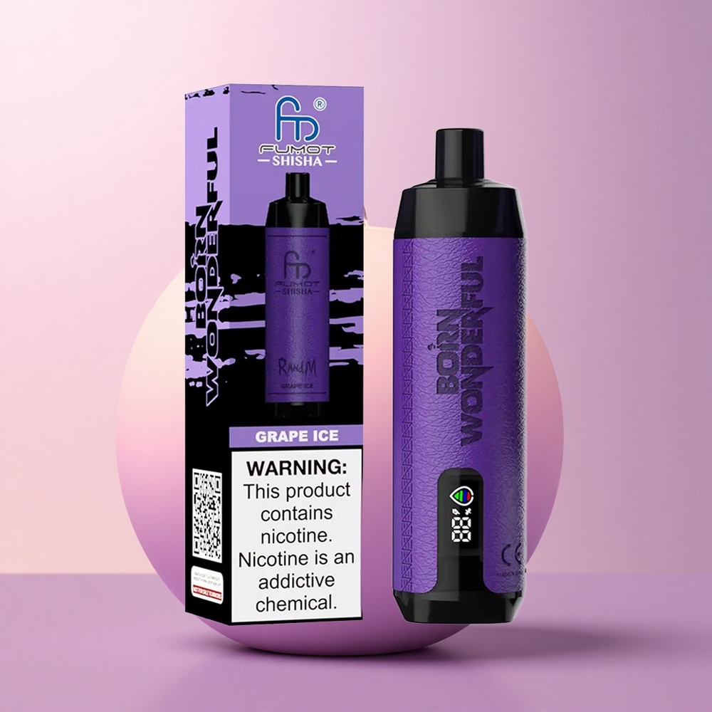 RandM Fumot Shisha 10000 Puffs Viinamarja Jää 18ml 850mAh 06ohm