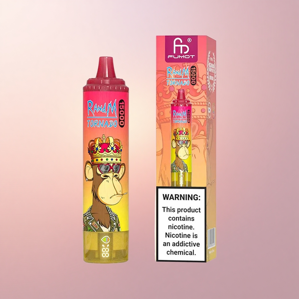 RandM Fumot Tornado 15000 Puffs Virsikujäine 25ml Mesh LCD