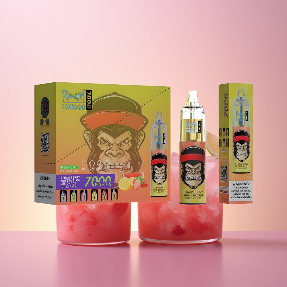 RandM Fumot Tornado 7000 Puffs Maasika-Arbuusi-Limonääd 14ML Meshsüdamikuga