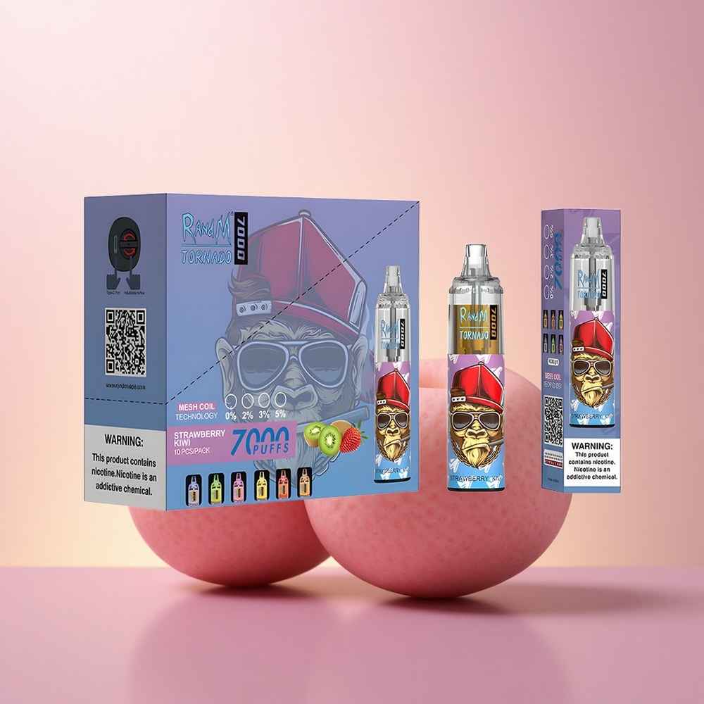 RandM Fumot Tornado 7000 Puffs Maasika-Kiivi Mesh Coil Type-C