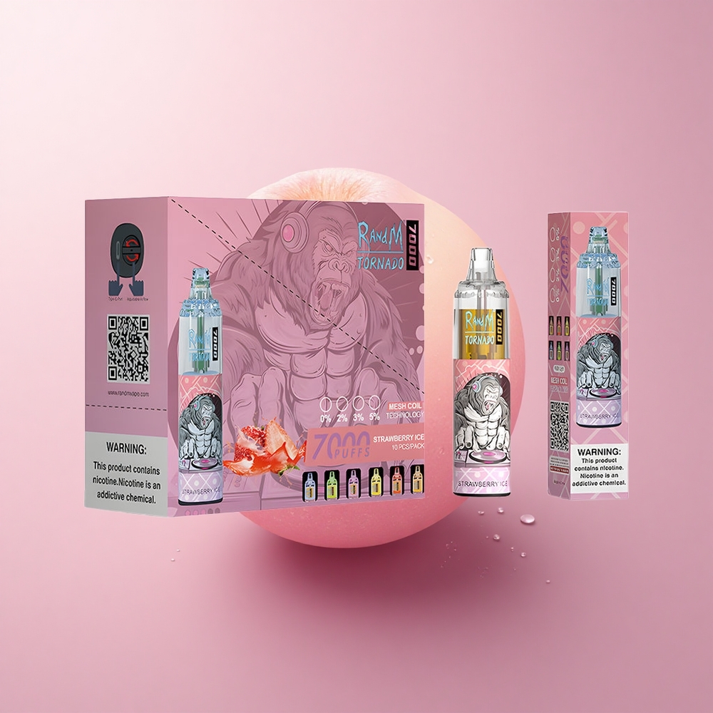 RandM Fumot Tornado 7000 Puffs Maasikajää 14ML Mesh Coil Type-C