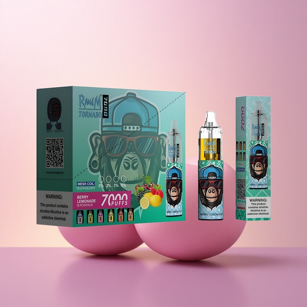 RandM Fumot Tornado 7000 Puffs Marja-sidruni 14ML Võrk-mähis