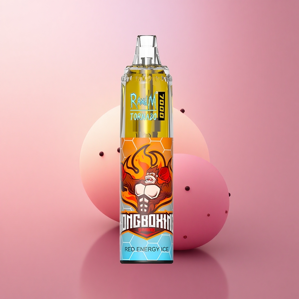RandM Fumot Tornado 7000 Puffs Punane Energia Jää 14ML Võrk Mähis Õhk-Reguleeritav