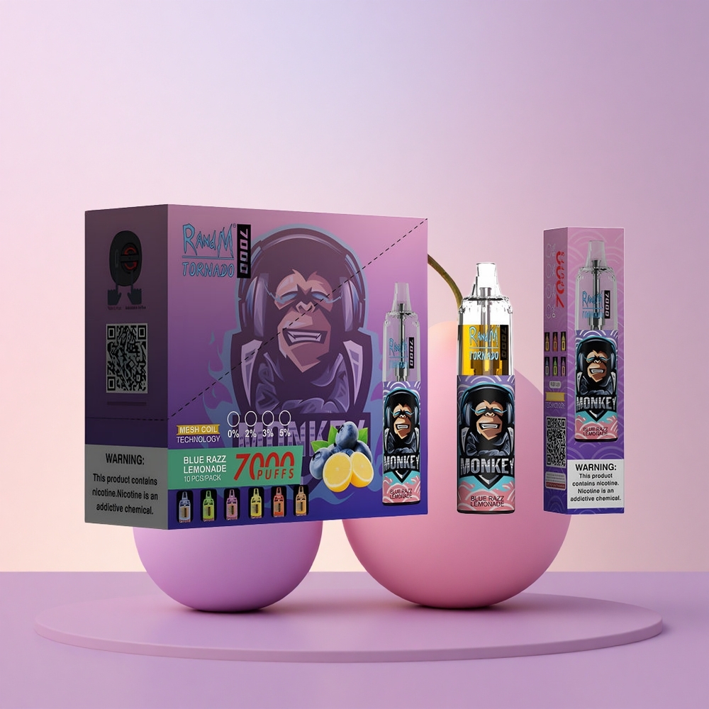 RandM Fumot Tornado 7000 Puffs Sinine Vaarikas Limonaad 14ml 850mAh Võrkpool