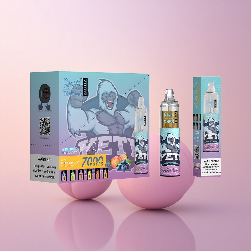 RandM Fumot Tornado 7000 Puffs Virsik-Mustikas Kommid 14ML Mesh-Tüüp C