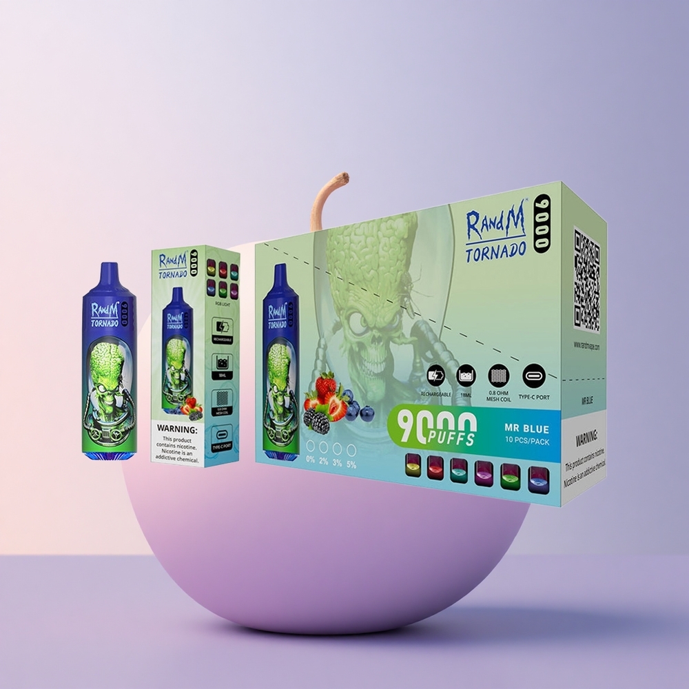 RandM Fumot Tornado 9000 Puffs Hõbe Kõrge 850 mAh 18 mL Mesh
