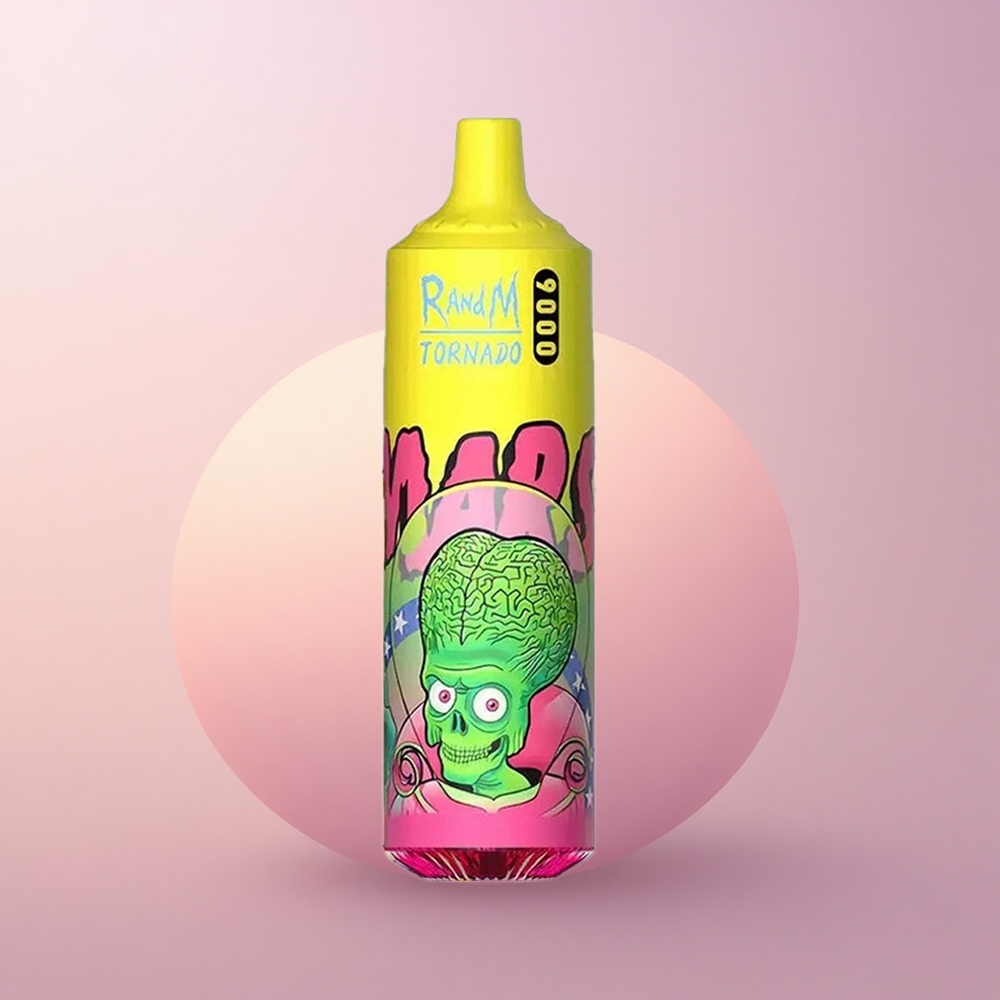 RandM Fumot Tornado 9000 Puffs Kolmekordne Mango 850 mAh Laetav 18 mL Võrgusüdamikuga