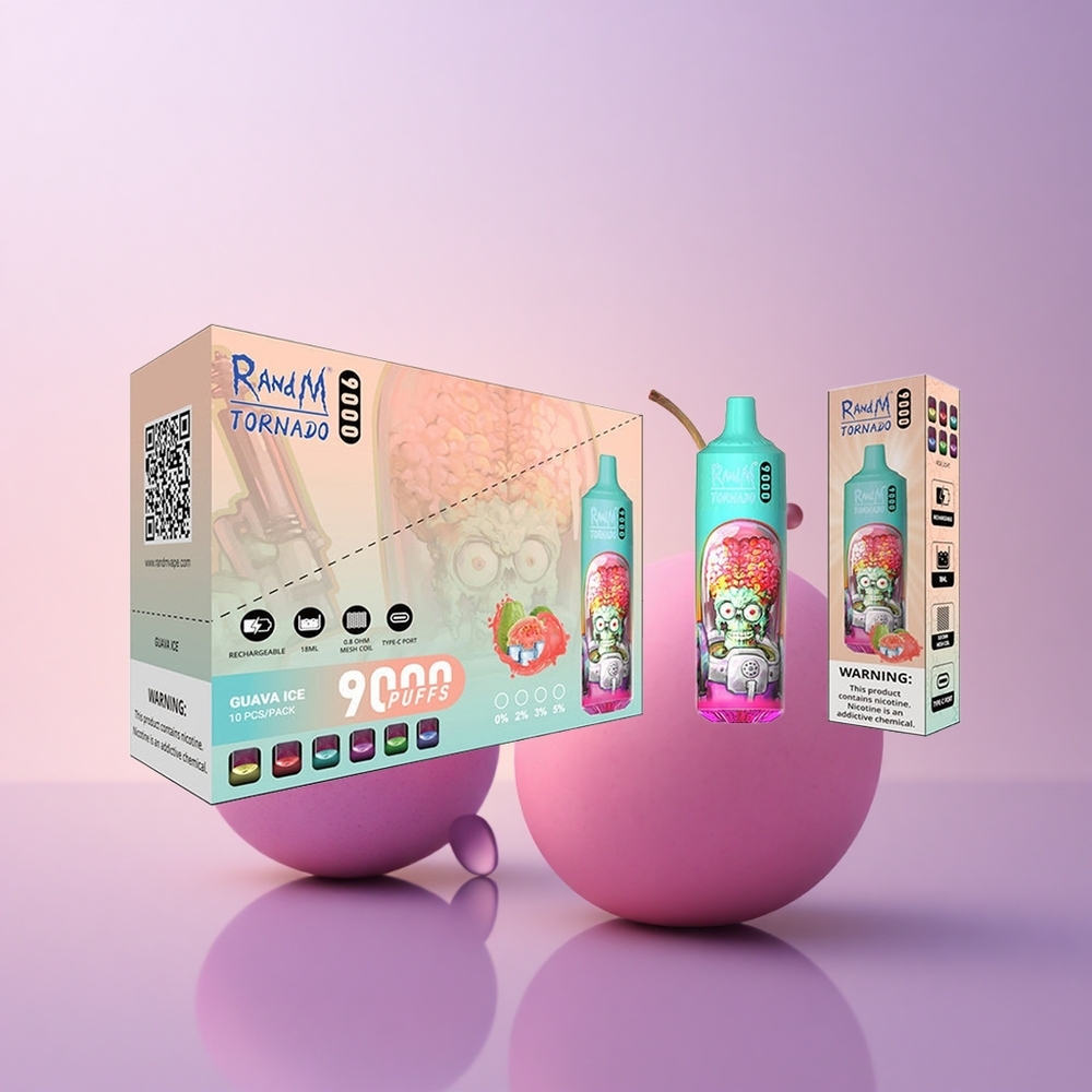 RandM Fumot Tornado 9000 Puffs Sinine Hapu Vaarika 850 mAh RGB Ekraan