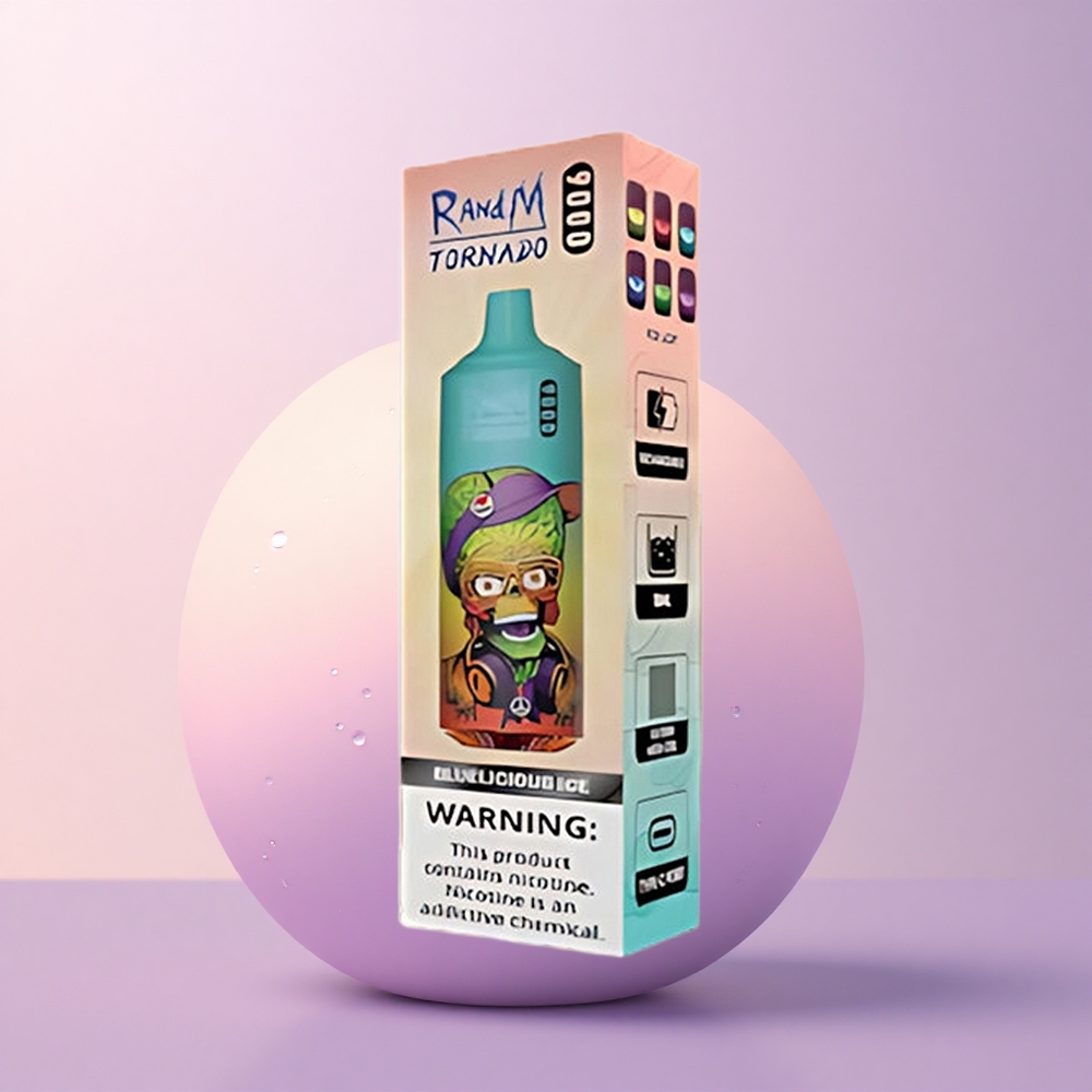 RandM Fumot Tornado 9000 Puffs Sinivõrkus Jää 9000 Suutmist Mesh Koiuga RGB Ekraaniga