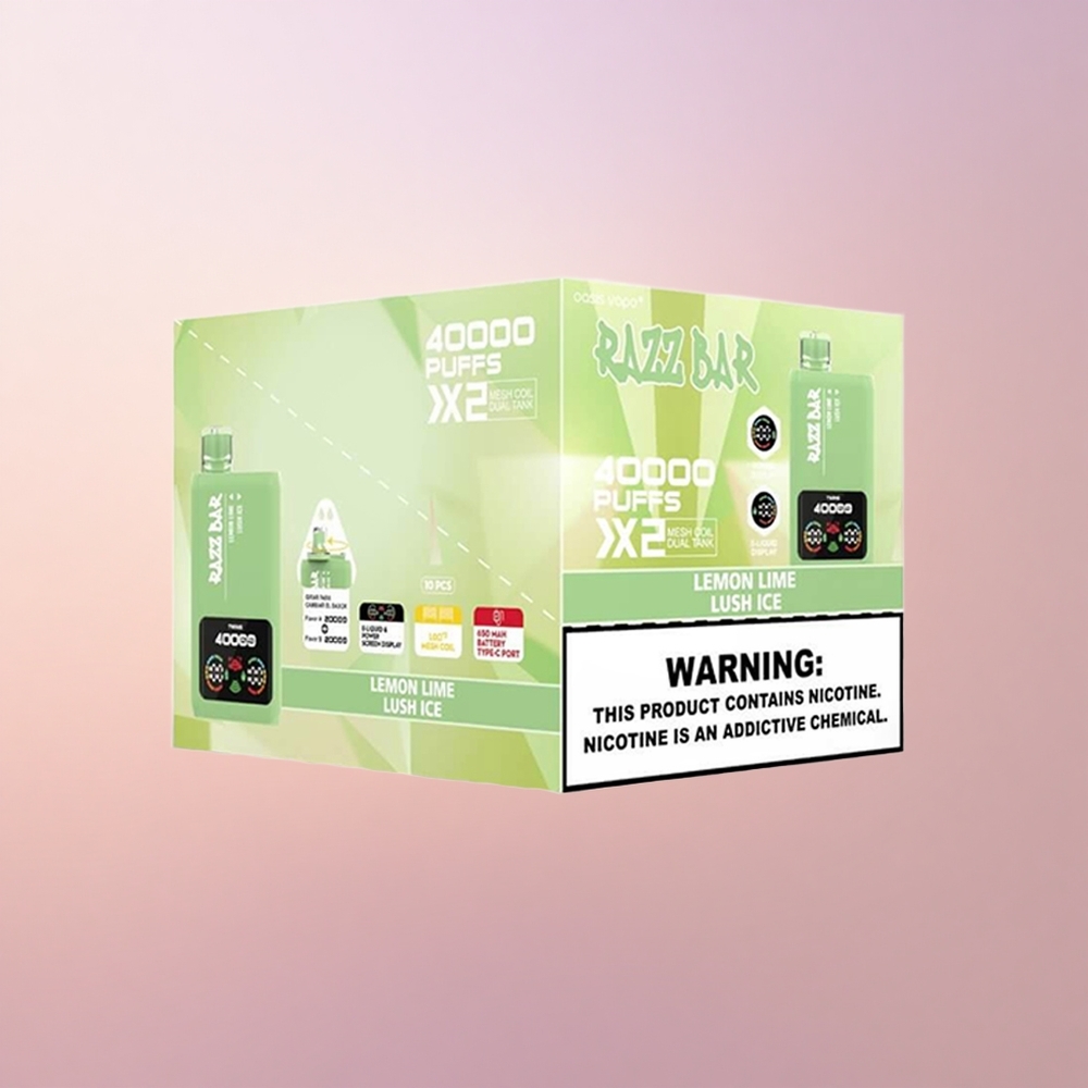 Razz Bar 40000 Puffs Limonilaima Lush Jää - 2 Mesh Pool 650 Mah