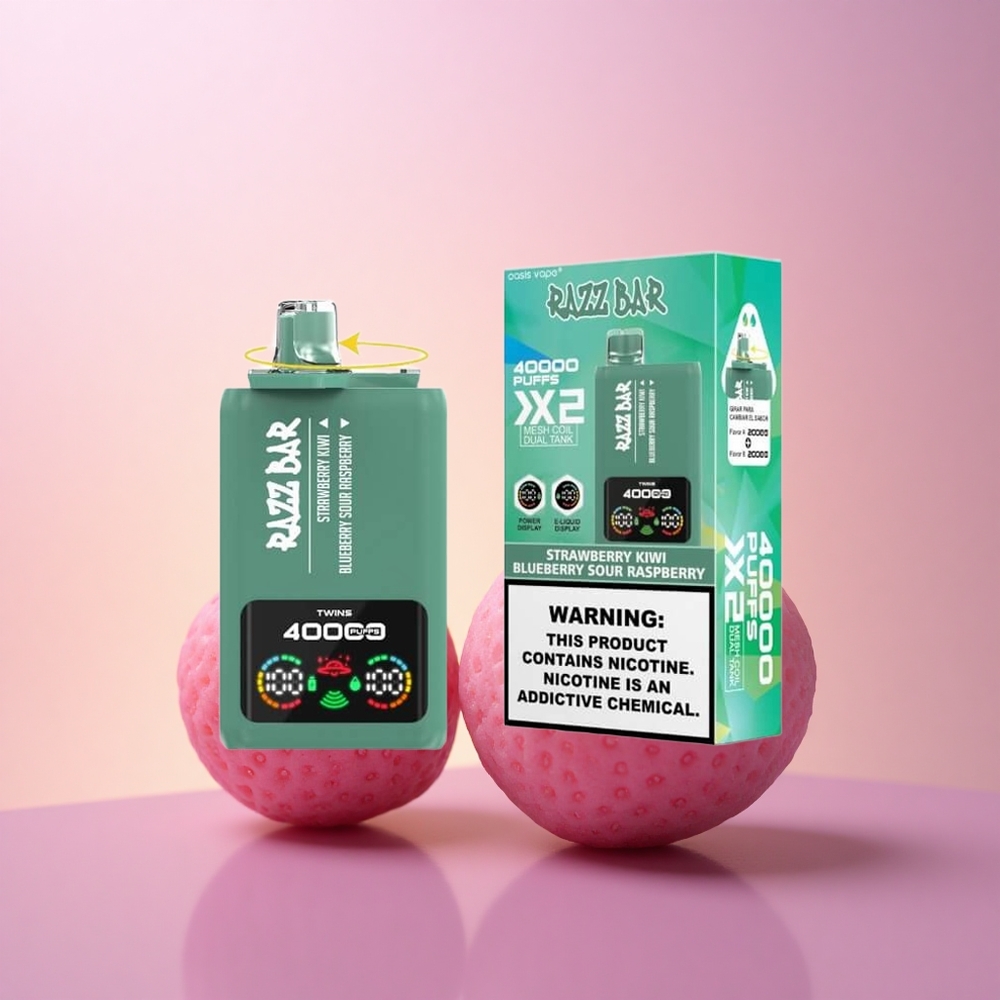 Razz Bar 40000 Puffs Maasika-Kiivi - Mustika Hapukas Vaarikas Tüüp-C Pordiga 25 Nikrooni Sisaldusega
